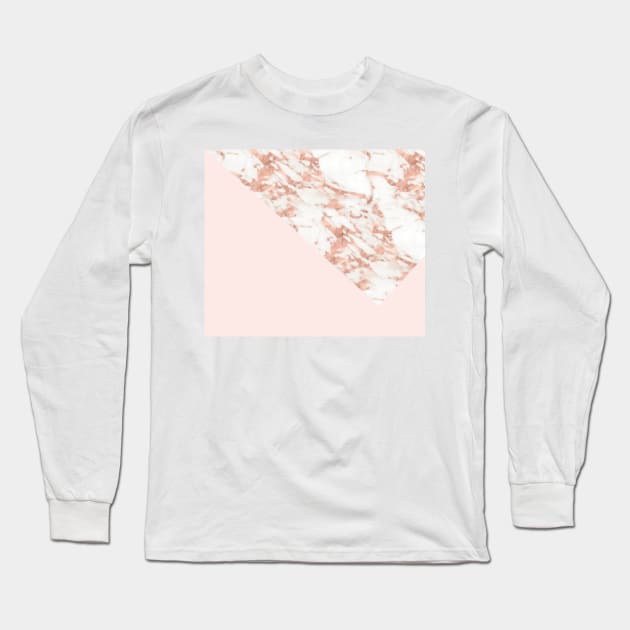 Rose gold blush aesthetic Long Sleeve T-Shirt by marbleco